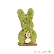 Artikelbild des Artikels “Aufsteller Hase aus Plüsch auf Holzsockel, Grün, 10 x 19 x 5 cm “