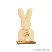Artikelbild des Artikels “Aufsteller Hase aus Plüsch auf Holzsockel, Peach, 10 x 19 x 5 cm “