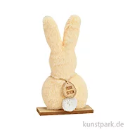 Artikelbild des Artikels “Aufsteller Hase aus Plüsch auf Holzsockel, Peach, 14 x 25 x 5 cm “