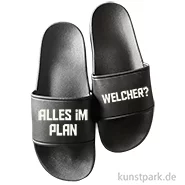 Artikelbild des Artikels “Badelatschen, Schwarz, Bedruckt, Design, Alles im Plan “
