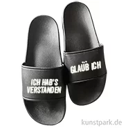 Artikelbild des Artikels “Badelatschen, Schwarz, Bedruckt, Design, Ich hab's verstanden “