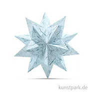 Artikelbild des Artikels “Bascetta-Stern Bastelset - Weiß-Winterornament Eisblau, 90g 15 x 15 cm“