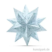 Artikelbild des Artikels “Bascetta-Stern Bastelset - Weiß-Winterornament Eisblau, 90g 20 x 20 cm“