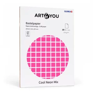 Artikelbild des Artikels “Bastelpapier-Block, A4, Cool Neon Mix, 10 Blatt, 220g “