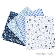 Artikelbild des Artikels “Blauer Patchwork-Stoff im Set, Größe 45x55 cm, 4 Stück “