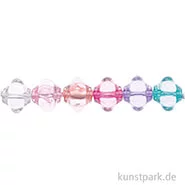 Artikelbild des Artikels “Blumen Perlen, Rosa Blau Mix, 9x9x9 mm, 24 Stück “