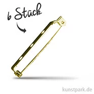 Artikelbild des Artikels “Broschennadel mit Steg und Sicherheitsverschluss - Gold Länge 20 mm - 6 Stück“