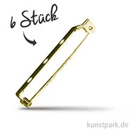 Artikelbild des Artikels “Broschennadel mit Steg und Sicherheitsverschluss - Gold Länge 25 mm - 6 Stück“