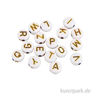 Artikelbild des Artikels “Buchstaben-Perlen aus Plastik, 6 mm ø, Weiß Gold, 40g “