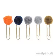 Artikelbild des Artikels “Büroklammern mit Pompons - Herbst, 5 Stück “