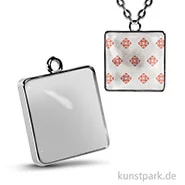 Artikelbild des Artikels “Cabochon Anhänger Quadrat - 27x27 mm - Silber “
