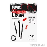 Artikelbild des Artikels “Clairefontaine Paint'ON Papier Lisse, Glatt, 250g DIN A3 (25 Blatt)“