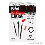 Artikelbild des Artikels “Clairefontaine Paint'ON Papier, Glatt, 15 Blatt, 250g, Spiralblock DIN A3+“
