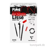 Artikelbild des Artikels “Clairefontaine Paint'ON Papier, Glatt, 15 Blatt, 250g, Spiralblock “
