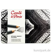 Artikelbild des Artikels “Conte Drawing Set 12 Graphitstifte sortiert im Metallkasten “