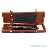 Artikelbild des Artikels “da Vinci Aquarellpinsel Set, 4 Künstlerpinsel im Holzkasten, Nussbaum “