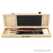 Artikelbild des Artikels “da Vinci Pinselset, 4 hochwertige Aquarellpinsel & Zubehör im Holzkasten “