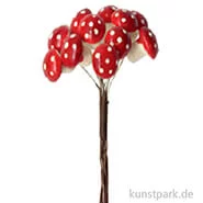 Artikelbild des Artikels “Deko Pilze mit Draht, Rot, 12 Stück, 1,6 x 2 cm “