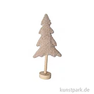 Artikelbild des Artikels “Deko Tannenbaum Plüsch mit Holzständer, Natur, 19 x 8 x 43 cm “