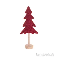 Artikelbild des Artikels “Deko Tannenbaum Plüsch mit Holzständer, Rot, 14 x 7 x 34 cm “
