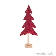 Artikelbild des Artikels “Deko Tannenbaum Plüsch mit Holzständer, Rot, 19 x 8 x 43 cm “