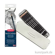 Artikelbild des Artikels “Derwent SKETCHING, 6 Graphitstifte mit Anspitzer im Metalletui “