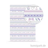 Artikelbild des Artikels “Designkarton Meine Taufe - Mädchen Streifen, DIN A4, 200 g “