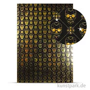Artikelbild des Artikels “Designkarton Skull - Gold, DIN A4, 200g “