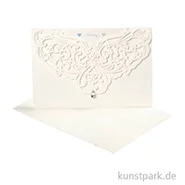 Artikelbild des Artikels “Doppelkarte mit feinem Ausschnitt & Umschlag, 12 x 17,7 cm, 5 Stück - creme “