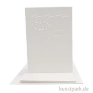 Artikelbild des Artikels “Doppelkarten + Kuverts, 5er Set, Gelasert, Christliche Fische, Weiß “