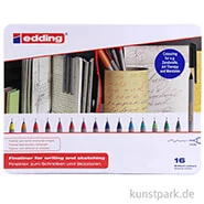 Artikelbild des Artikels “edding 55 Fineliner Set, Metallschachtel mit 16 Farben “