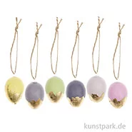 Artikelbild des Artikels “Eier Deko Hänger - Gold Mix, 6 Stück “