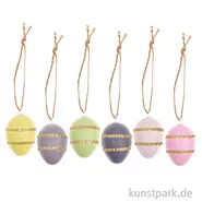 Artikelbild des Artikels “Eier Deko Hänger - Goldstreifen, 6 Stück “