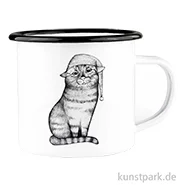 Artikelbild des Artikels “Emailletasse - Gute Nacht Katze, 300 ml “