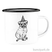 Artikelbild des Artikels “Emailletasse - Mops, 300 ml “
