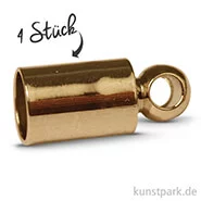 Artikelbild des Artikels “Endkappe mit Öse - Gold 3 mm - 4 Stück“