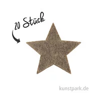 Artikelbild des Artikels “Filz-Streuteile - Stern - grün meliert 1,5 x 1,5 x 0,3 cm - 20 Stück“