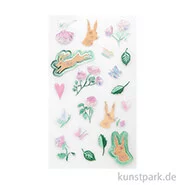 Artikelbild des Artikels “Foliensticker - La Vie en Rose, Blumen + Hasen, 4 Bögen “