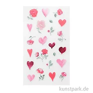 Artikelbild des Artikels “Foliensticker - La Vie en Rose, Herzen + Blumen, 4 Bögen “
