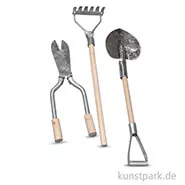 Artikelbild des Artikels “Mini Gartenwerkzeug aus Metall und Holz, 9-13 cm, 3er Set “