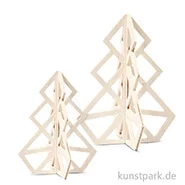 Artikelbild des Artikels “Geometrischer 3D-Weihnachtsbaum aus hellem Holz “