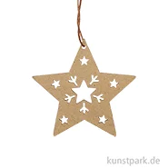 Artikelbild des Artikels “Geschenkanhänger aus Karton - Stern, Natur, 7 x 6,6 cm, 6 Stück “