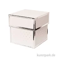 Artikelbild des Artikels “Geschenkschachtel Eckig - Weiß & Silber 10 x 10 x 10 cm“