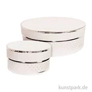 Artikelbild des Artikels “Geschenkschachtel Rund - Weiß & Silber “