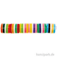 Artikelbild des Artikels “Gestreifte Zylinderperlen, Farbmix, 9 x 10 mm, 21 Stück “
