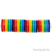 Artikelbild des Artikels “Gestreifte Zylinderperlen, Regenbogen, 9 x 10 mm, 21 Stück “
