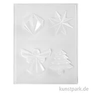 Artikelbild des Artikels “Gießform - Weihnachtsdeko, 4 Anhänger, Motiv Größe 40-80 mm “