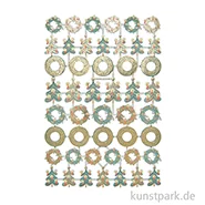 Artikelbild des Artikels “Glanzbilder - Kränze, Weihnachtsbäume, 1 Bogen, 17 x 25 cm “