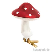Artikelbild des Artikels “Glas-Clip Fliegenpilz, Spitz, Glitter, 5,8 x 5,5 x 9,5 cm “