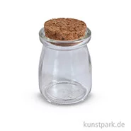 Artikelbild des Artikels “Glas Gefäß mit Kork Deckel, Höhe 7cm, 100 ml “